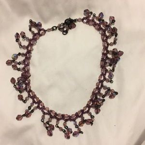 Beautiful rainbow bead choker Necklace.925 Clasp